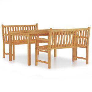 vidaXL Juego de comedor para jardín 3 pzas madera maciza de teca