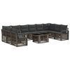 vidaXL Conjunto de sof&aacute;s de jard&iacute;n 11 uds. Gris y Gris Oscuro