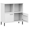 vidaXL Librer&iacute;a patas de metal OSLO madera maciza blanco 90x35x90,5 cm