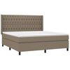 vidaXL Cama box spring con colch&oacute;n tela gris taupe 180x200 cm