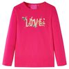 Camiseta infantil de manga larga rosa brillante 116