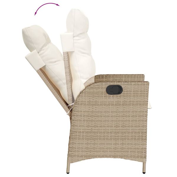 vidaXL Set comedor de jard&iacute;n 5 pzas con cojines rat&aacute;n sint&eacute;tico beige
