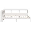 vidaXL Cama con estanter&iacute;a sin colch&oacute;n madera maciza blanca 100x200 cm