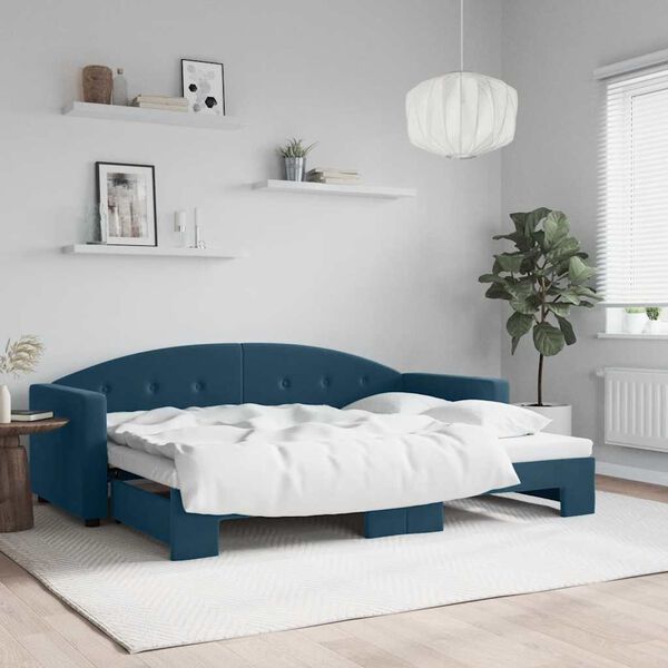 vidaXL Sof&aacute; cama nido terciopelo azul 80x200 cm