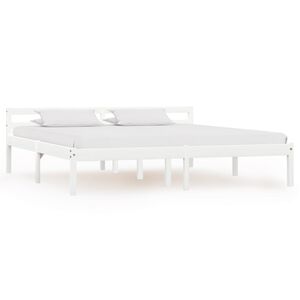 vidaXL Estructura de cama sin colch&oacute;n madera de pino blanco 160x200 cm