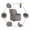 vidaXL Sill&oacute;n reclinable de masaje elevable tela gris taup&eacute;