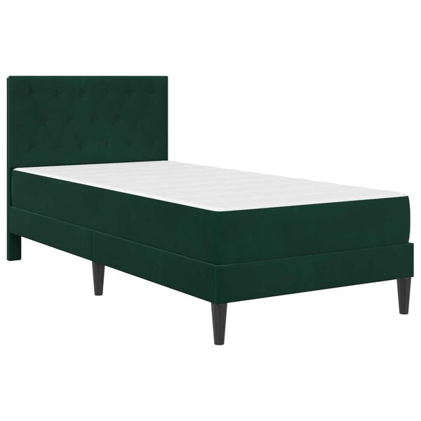 vidaXL Estructura de cama con colch&oacute;n Verde oscuro 90 x 190 cm