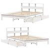 vidaXL Cama con estanter&iacute;a sin colch&oacute;n madera maciza blanca 150x200 cm