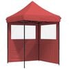 vidaXL Tienda de fiesta plegable Pop-Up 2 paredes laterales burdeos