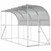 vidaXL Gallinero Contra Pared Plateado 600 x 150 x 215 cm