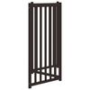 vidaXL Puerta de perros plegable 3 paneles madera abeto negro 150 cm