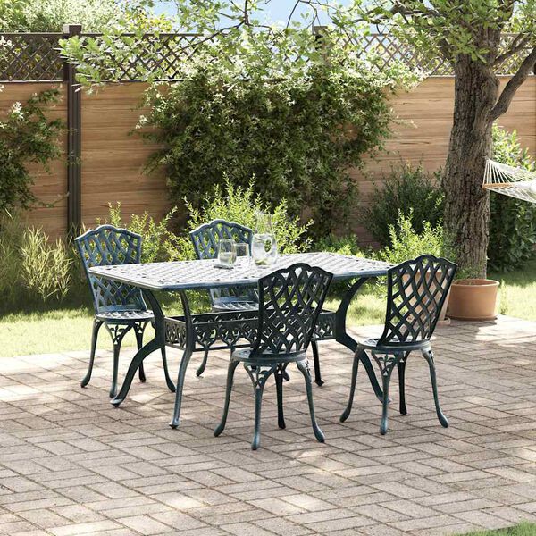 vidaXL Conjunto de Comedor de Jard&iacute;n 5 pcs Verde Aluminio