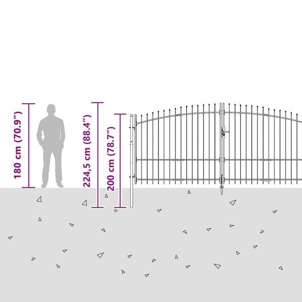 vidaXL Puerta de jard&iacute;n Woerden de acero 1,25x4 m negra