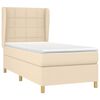 vidaXL Cama box spring con colch&oacute;n tela color crema 90x200 cm