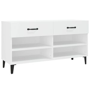 vidaXL Zapatero madera contrachapada blanco 102x35x55 cm