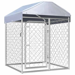vidaXL Perrera de exterior con techo 100x100x125 cm