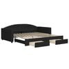 vidaXL Sof&aacute; cama nido con cajones tela negro 100x200 cm