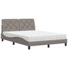 vidaXL Cama con colch&oacute;n tela gris taupe 140x190 cm