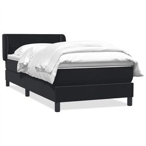 vidaXL Cama box spring con colch&oacute;n cuero sint&eacute;tico negro 80x220 cm