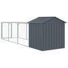 vidaXL Gallinero con corral acero galvanizado gris 117x405x123 cm