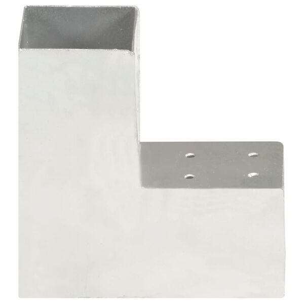 vidaXL Conectores de postes en L 4 uds metal galvanizado 81x81 mm