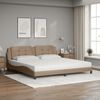 vidaXL Cama con colch&oacute;n Zadar cuero sint&eacute;tico capuchino 200x200 cm