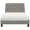 vidaXL Cama con colch&oacute;n tela gris taupe 100x200 cm