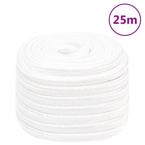 vidaXL Cuerda de barco polipropileno blanco intenso 20 mm 25 m