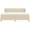vidaXL Cama tipo Box Spring con colch&oacute;n Crema 180 x 200 cm tela