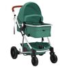 vidaXL Carrito de beb&eacute;s 3 en 1 de aluminio verde