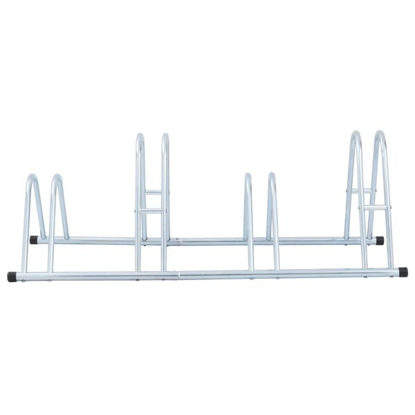 vidaXL Soporte para 4 bicicletas suelo independiente acero galvanizado