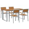 vidaXL Conjunto de Comedor de Jard&iacute;n 5 uds. Gris