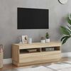 vidaXL Mueble de TV con luces LED roble Sonoma 100x35x40 cm