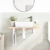 vidaXL Soportes estante de lavabo 2 unidades trapecio acero blanco