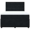 vidaXL Cama box spring con colch&oacute;n terciopelo negro 140x200 cm