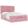 vidaXL Estructura cama otomana con colchones terciopelo rosa 140x190cm