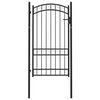 vidaXL Puerta de valla Emmen con arco superior de acero, 100 x 123,5 cm, negro