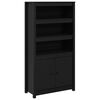 vidaXL Aparador alto madera maciza de pino negro 80x35x154 cm