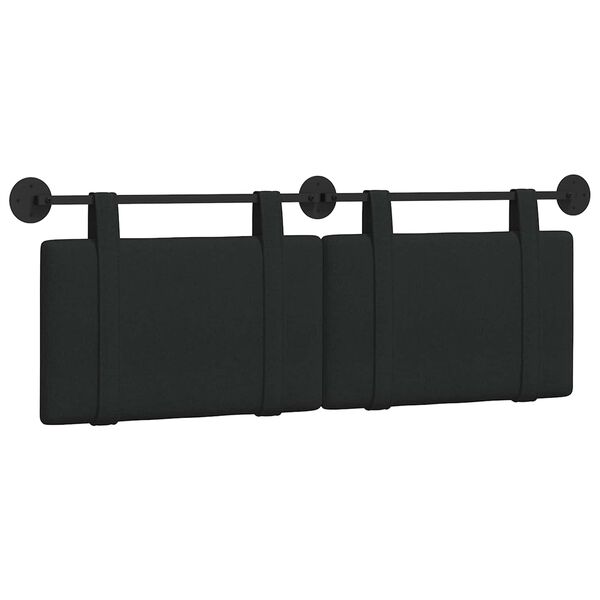 vidaXL Cabecera Colgante Liso Negro 150 x 55 x 5 cm tela