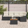 vidaXL Conjunto de sof&aacute; de jard&iacute;n 6 pcs Negro y blanco