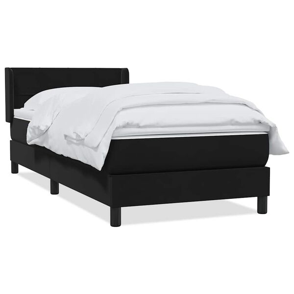 vidaXL Cama box spring con colch&oacute;n cuero sint&eacute;tico negro 80x210 cm