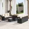 vidaXL Conjunto de sof&aacute; de jard&iacute;n con coj&iacute;n Manual 9 pcs Negro y crema