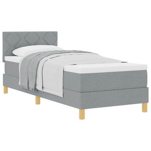 vidaXL Cama tipo Box Spring con coj&iacute;n Gris Claro 80 x 200 cm tela