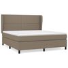 vidaXL Cama box spring con colch&oacute;n tela gris taupe 160x200 cm
