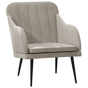 vidaXL Sill&oacute;n de terciopelo gris claro 63x76x80 cm
