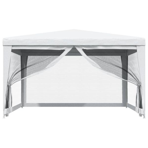 vidaXL Carpa para celebraciones con 4 paredes de malla blanco 4x4 m