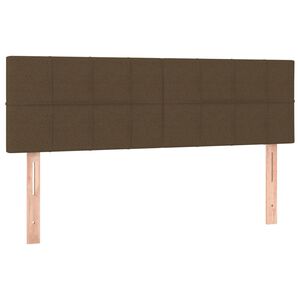 vidaXL Cabeceros tela marr&oacute;n oscuro 144x5x78/88 cm