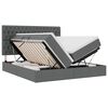 vidaXL Cama con tira de luces LED Gris oscuro 200 x 200 cm tela