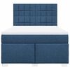 vidaXL Cama box spring con colch&oacute;n tela azul 140x190 cm
