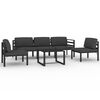 vidaXL Set muebles de jard&iacute;n 6 pzas y cojines aluminio gris antracita